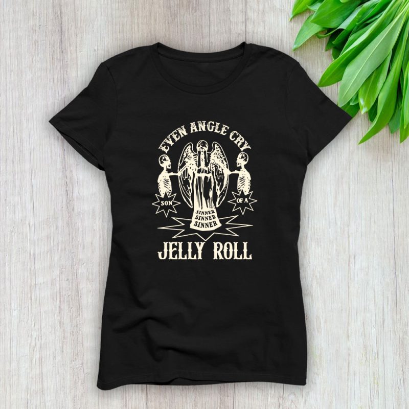 Jelly Roll Evan Angels Cry Lady T-Shirt Women Tee For Fans TLT2094