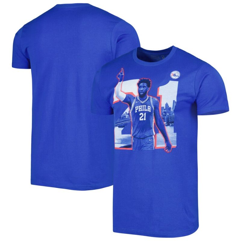 Joel Embiid Philadelphia 76ers Stadium Essentials Unisex Player Skyline T-Shirt - Royal