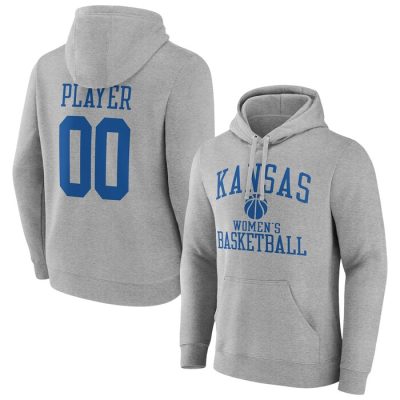 Kansas Jayhawks Basketball Pick-A-Player NIL Gameday Tradition Pullover Hoodie - Gray