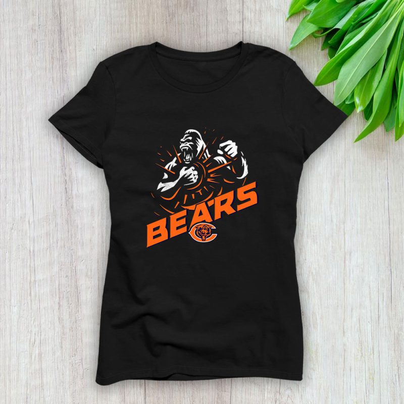 King Kong X Chicago Bears Team X NFL X American Football Lady T-Shirt Women Tee For Fans TLT2996