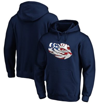 LSU Tigers Banner Wave Pullover Hoodie - Navy