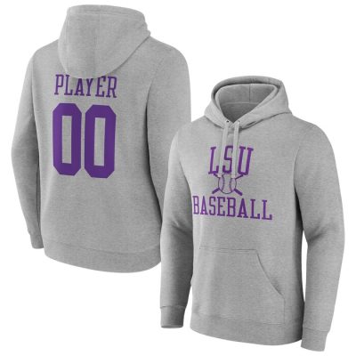 LSU Tigers Baseball Pick-A-Player NIL Gameday Tradition Pullover Hoodie - Gray