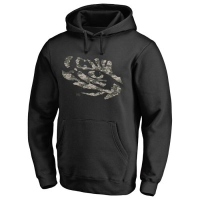 LSU Tigers Camo Cloak Pullover Hoodie - Black