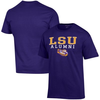 LSU Tigers Champion Alumni Logo Stack T-Shirt - Purple