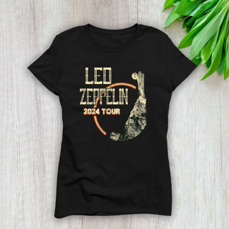 Led Zeppelin 2024 Tour Lady T-Shirt Women Tee For Fans TLT2073
