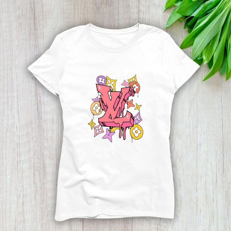 Louis Vuitton  Graffiti Logo Lady T-Shirt Luxury Tee For Women LDS1548