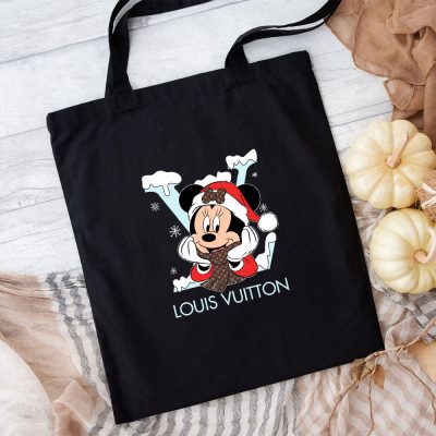 Louis Vuitton Logo Luxury Chrismate Mickey Mouse Cotton Canvas Tote Bag TTB1733