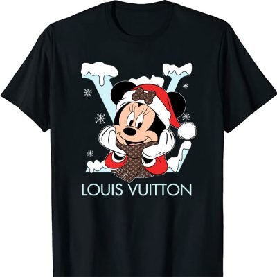 Louis Vuitton Logo Luxury Christmas Mickey Mouse Unisex T-Shirt NTB2662