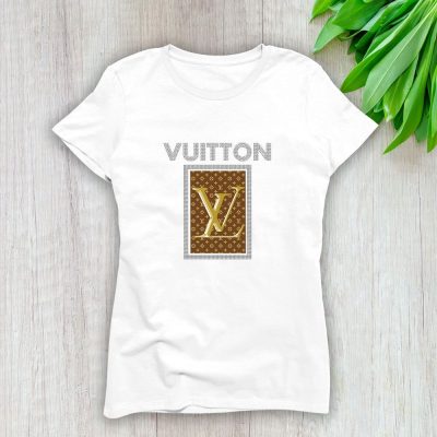 Louis Vuitton Logo Luxury Diamonds Lady T-Shirt Luxury Tee For Women LDS1661