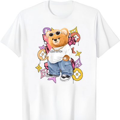 Louis Vuitton Logo Luxury Graffiti Teddy Bear Unisex T-Shirt NTB2703