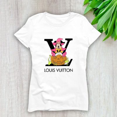 Louis Vuitton Logo Luxury Halloween Pumpkin Minnie Mouse Lady T-Shirt Luxury Tee For Women LDS1721