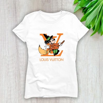 Louis Vuitton Logo Luxury Halloween Pumpkin Minnie Mouse Lady T-Shirt Luxury Tee For Women LDS1722