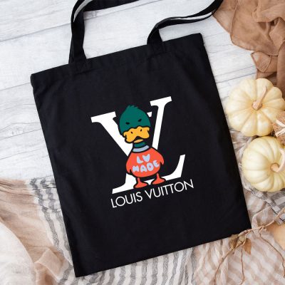 Louis Vuitton Logo Luxury Knit Duck Crewneck Cotton Canvas Tote Bag TTB1612