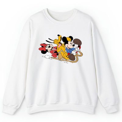 Louis Vuitton Logo Luxury Mickey Mouse Minie Mouse Pluto Crewneck Sweatshirt CSTB1036