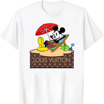 Louis Vuitton Logo Luxury Mickey Mouse Surf Unisex T-Shirt NTB2689