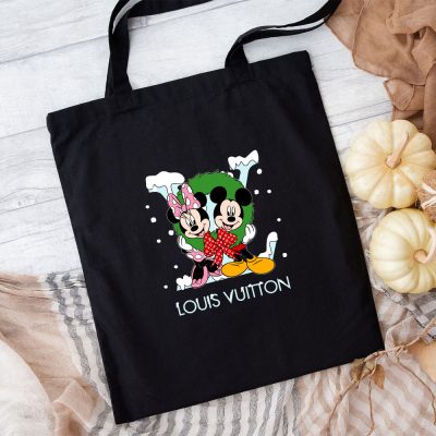 Louis Vuitton Logo Luxury Minnie Mouse Mickey Mouse Cotton Canvas Tote Bag TTB1547