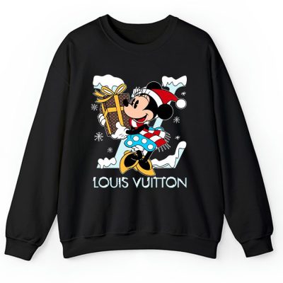 Louis Vuitton Logo Luxury Monogram Canvas Pattern Christmas Minnie Mouse Crewneck Sweatshirt CSTB1213