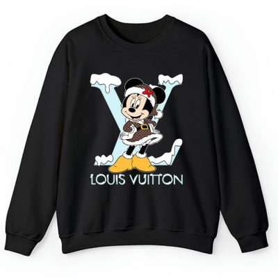 Louis Vuitton Logo Luxury Monogram Canvas Pattern Christmas Minnie Mouse Crewneck Sweatshirt CSTB1214