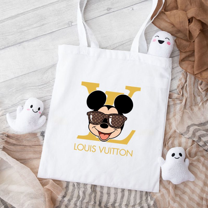 Louis Vuitton Logo Luxury Monogram Canvas Pattern Mickey Mouse Cotton Canvas Tote Bag TTB1601