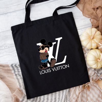 Louis Vuitton Logo Luxury Monogram Canvas Pattern Mickey Mouse Cotton Canvas Tote Bag TTB1656