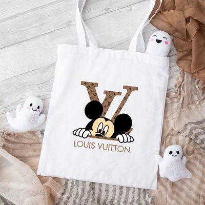 Louis Vuitton Logo Luxury Monogram Canvas Pattern Mickey Mouse Cotton Canvas Tote Bag TTB1700