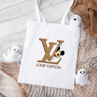 Louis Vuitton Logo Luxury Monogram Canvas Pattern Mickey Mouse Cotton Canvas Tote Bag TTB1705