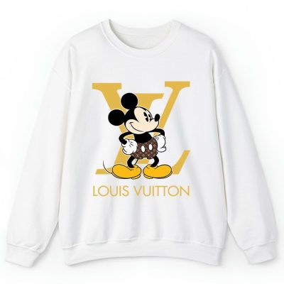 Louis Vuitton Logo Luxury Monogram Canvas Pattern Mickey Mouse Crewneck Sweatshirt CSTB1052