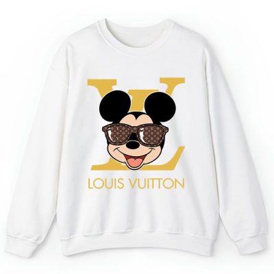 Louis Vuitton Logo Luxury Monogram Canvas Pattern Mickey Mouse Crewneck Sweatshirt CSTB1074