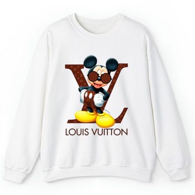 Louis Vuitton Logo Luxury Monogram Canvas Pattern Mickey Mouse Crewneck Sweatshirt CSTB1118