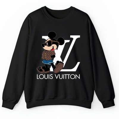 Louis Vuitton Logo Luxury Monogram Canvas Pattern Mickey Mouse Crewneck Sweatshirt CSTB1129