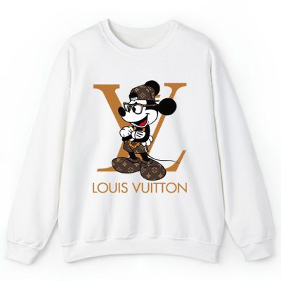 Louis Vuitton Logo Luxury Monogram Canvas Pattern Mickey Mouse Crewneck Sweatshirt CSTB1138