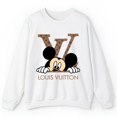 Louis Vuitton Logo Luxury Monogram Canvas Pattern Mickey Mouse Crewneck Sweatshirt CSTB1173