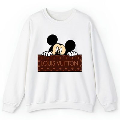 Louis Vuitton Logo Luxury Monogram Canvas Pattern Mickey Mouse Crewneck Sweatshirt CSTB1175
