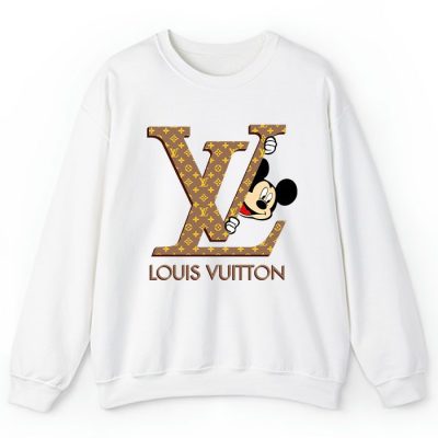Louis Vuitton Logo Luxury Monogram Canvas Pattern Mickey Mouse Crewneck Sweatshirt CSTB1178