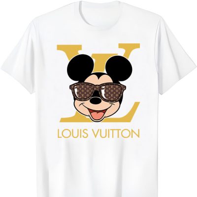 Louis Vuitton Logo Luxury Monogram Canvas Pattern Mickey Mouse LV Unisex T-Shirt CB393