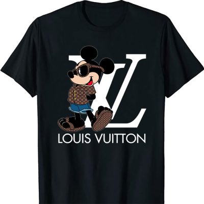Louis Vuitton Logo Luxury Monogram Canvas Pattern Mickey Mouse LV Unisex T-Shirt CB398