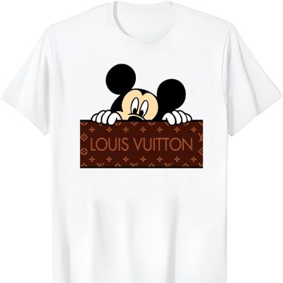 Louis Vuitton Logo Luxury Monogram Canvas Pattern Mickey Mouse LV Unisex T-Shirt CB420