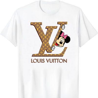 Louis Vuitton Logo Luxury Monogram Canvas Pattern Minnie Mouse LV Unisex T-Shirt CB424