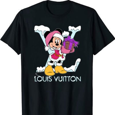 Louis Vuitton Logo Luxury Monogram Canvas Pattern Minnie Mouse Unisex T-Shirt NTB2674