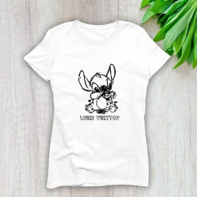 Louis Vuitton Logo Luxury Stitch Mickey Mouse Lady T-Shirt Luxury Tee For Women LDS1624