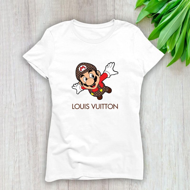 Louis Vuitton Logo Luxury Super Mario Lady T-Shirt Luxury Tee For Women LDS1607