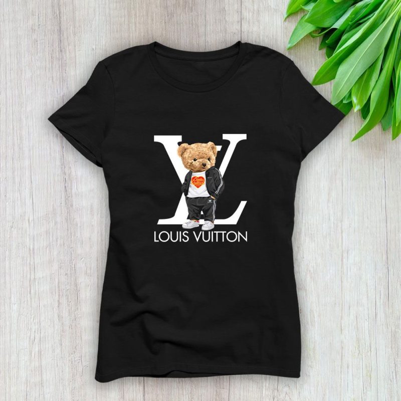 Louis Vuitton Logo Luxury Teddy Bear Lady T-Shirt Luxury Tee For Women LDS1569