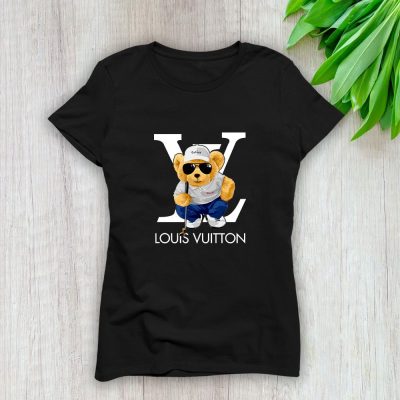 Louis Vuitton Logo Luxury Teddy Bear Lady T-Shirt Luxury Tee For Women LDS1574