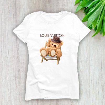 Louis Vuitton Logo Luxury Teddy Bear Lady T-Shirt Luxury Tee For Women LDS1586