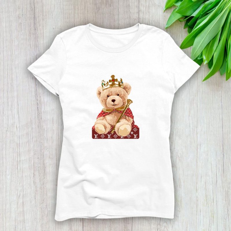 Louis Vuitton Logo Luxury Teddy Bear Lady T-Shirt Luxury Tee For Women LDS1588