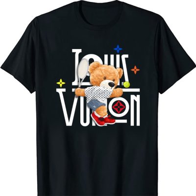 Louis Vuitton Logo Luxury Teddy Bear Tennis Unisex T-Shirt NTB2727