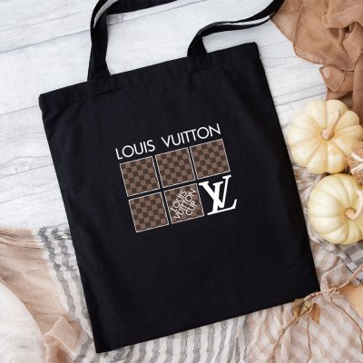 Louis Vuitton Logo Luxury With Damier Pattern Cotton Canvas Tote Bag TTB1682