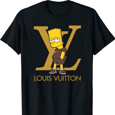 Louis Vuitton Luxury Logo Bart Simpson Monogram Canvas Pattern LV Unisex T-Shirt CB411