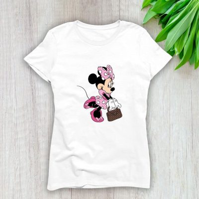 Louis Vuitton Monogram Canvas Pattern Minnie Mouse Lady T-Shirt Luxury Tee For Women LDS1709