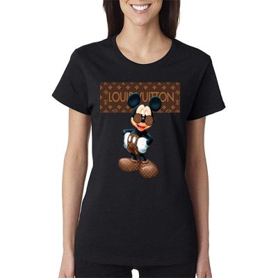 Louis Vuitton Stripe Mickey Women Lady T-Shirt